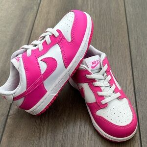 Nike Kids Dunk Low Pink and White Sneakers